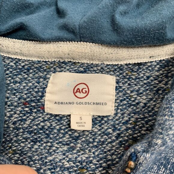 Adriano Goldschmied AG Hoodie Sweater Womens S Small Full Zip Fleece Rib Trim - Picture 11 of 13